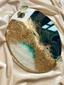 Best Selling Modern Handmade Resin <b>Tray</b> Home Decor <b>Organizer</b> for Vanity <b>Desk</b> Tabletop Available at Excellent Price - Product Image 2