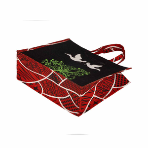 Beach Vibes Fashion Jute Tote <b>Bag</b> with PP Webbing Handles <b>Medium</b> <b>Size</b> Geometric Pattern Zipper Closure Outdoor Use - Product Image 3