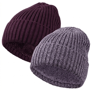 Custom Solid Color Fashion Unisex Reversible Beanie <b>Hat</b> Knit Winter Adult Acrylic Common Travel - Product Image 4