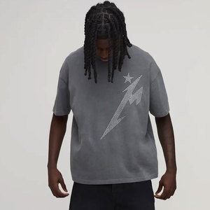 Nouveauté DENEZE SPORTS Vêtements pour hommes et femmes T-shirts décontractés avec strass 100% coton Taille personnalisée Design HIGH STREET - Product Image 3