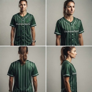 Camiseta de Béisbol Personalizada con Botones y Rayas, Uniforme de Béisbol Unisex de Manga Corta al por Mayor, Camisa Deportiva - Product Image 2