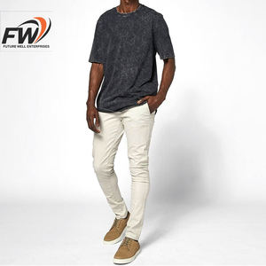 Nueva Camiseta de Moda Personalizada con Lavado Ácido para Hombre, Camisetas Oversize Lisas con Lavado Ácido, 100% Algodón, Camiseta de Verano con Lavado Ácido para Hombre - Product Image 5