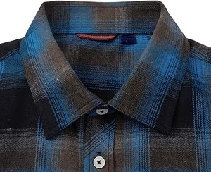 OEM Custom <b>Men</b> Cotton Plaid <b>Flannel</b> <b>Shirts</b> Stand Collar Soft Comfortable Breathable Plus Size New Design - Product Image 2