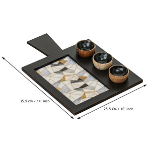 Plateau en émail avec logo personnalisé, plateau alimentaire en émail robuste, plateau en émail de style antique, plateau de service en acier émaillé - Product Image 3