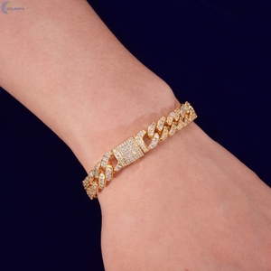 Colorless Lab Grown Diamond Cuban Link Bracelet Full <b>Iced</b> <b>Out</b> Celebrity Style Hip Hop Bracelet - Product Image 2