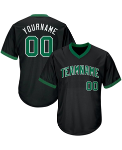 Custom V Neck Baseball Shirt Short Sleeve Breathable 100%Polyester Mesh Plus Size Pullover Teams Club Sports Jersey <b>Low</b> MOQ - Product Image 6