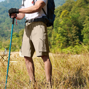 กางเกงขาสั้นเดินป่าสำหรับผู้ชายออกกำลังกายวิ่งเล่นกีฬาแห้งเร็ว 100% โพลีเอสเตอร์เนื้อผ้านุ่มสวมใส่ง่ายกางเกงขาสั้นเดินป่าสำหรับผู้ชาย - Product Image 5