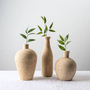 Vase à fleurs en bois le plus vendu pour une décoration élégante d'angle de salon, avec une finition lisse et une structure raffinée - Product Image 1