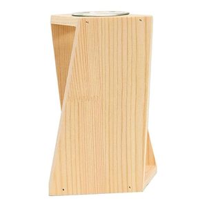 Vase à fleurs hydroponique en bois antique moderne fait main, finition naturelle, pour la décoration de table et de la maison - Product Image 5