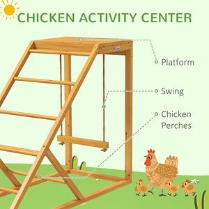 Giocattolo Gabbia per Polli Gialla per Animali Sani e Felici, Attività Ludiche con Posatoi e Scala per Galline - Product Image 3