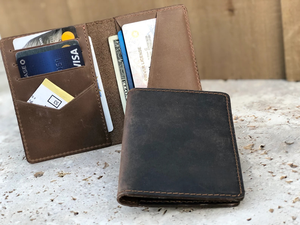 Custom Genuine Leather <b>RFID</b> <b>Blocking</b> Short Lightweight High Quality Men's Card Holder <b>Wallet</b> Slim - Product Image 3
