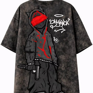 Camiseta Street Life Smart de cuello redondo, algodón, lavado ácido, estilo oversize con hombros caídos, transpirable y de secado rápido. - Product Image 1