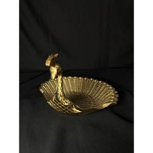 Bandeja de Almacenamiento con Forma de Pavo Real Dorado Antiguo, Perfecta para Decoración de Hogar de Lujo, Colección Vintage Hecha a Mano, Arte en Aluminio - Product Image 5