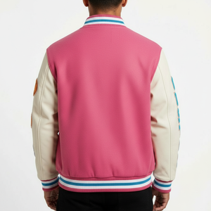 แจ็คเก็ตเบสบอล OEM ขนสัตว์แท้ 100% สำหรับทุกเพศ คุณภาพสูง ปกเสื้อแบบกำหนดเองได้ แจ็คเก็ต Letterman Varsity สำหรับผู้ชาย เหมาะสำหรับมหาวิทยาลัยและวิทยาลัย - Product Image 2