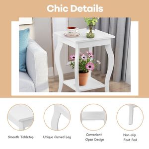 <b>Set</b> of 2 <b>Side</b> <b>Table</b> End Nightstands with Shelf Versatile Home Dcor Accessories - Product Image 5