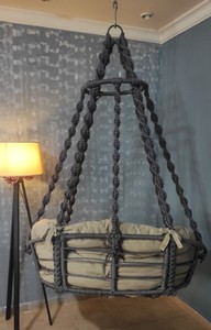 Handmade Macrame Hammock <b>Chair</b>, Boho Indoor Outdoor Swing - Product Image 4