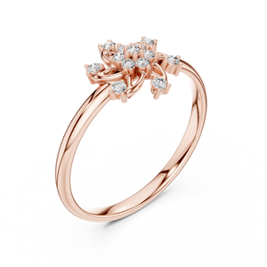 10K Lab Grown Diamond VVS2 <b>Rose</b> Gold Flower Snowflake Engagement Wedding Promise Ring Women's Fine Jewelry Anniversary Gift - Product Image 4
