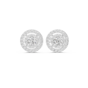 925 <b>Sterling</b> <b>Silver</b> Moissanite Halo Stud <b>Earrings</b> Round Cut Sparkling Claw <b>Set</b> Jewelry for Wedding Party Gift - Product Image 2
