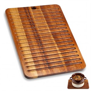 Acacia Wood Frame with Natural <b>Cork</b> Insert wooden coasters and <b>trivets</b> OEM Custom Wholesale | Aqdus Saleem India - Product Image 5