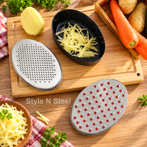 Stainless Steel Box <b>Grater</b> with Storage Container Coarse Fine Shredding Vegetable <b>Cheese</b> <b>Grater</b> Manual Kitchen Tool - Product Image 5