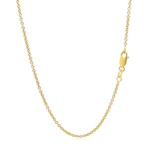 Collana a catena a maglie tonde in oro giallo 14k, spessore 1,5 mm - Product Image 3