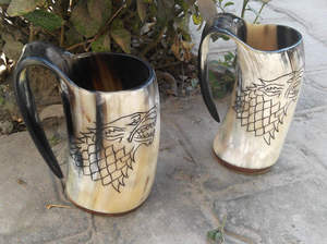 Best Quality Royal Artisans Handmade Waterproof Buffalo Horn Mugs & Viking Tankard with Custom Engraving Logo India - Product Image 2