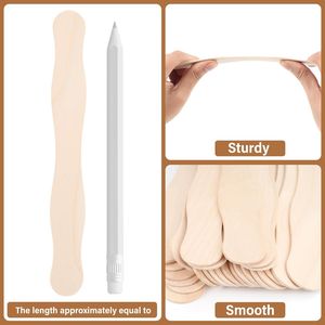 60 bastoncini di legno giganti da 20 cm per ghiaccioli, con manici ondulati, ideali per nomi in classe, ventagli per matrimoni, arti e mestieri, realizzati in legno di bambù - Product Image 2