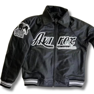 Blouson Bomber Universitaire Oversize en Cuir d'Agneau Style Vintage Y2K « Black Aces » Tuskegee Airmen – Collection Luxe Streetwear - Product Image 4