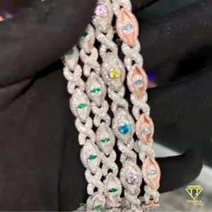Handcrafted Cuban <b>Bracelet</b> Featuring Premium Lab Grown Diamonds And Fine Jewelry Appeal - Product Image 1