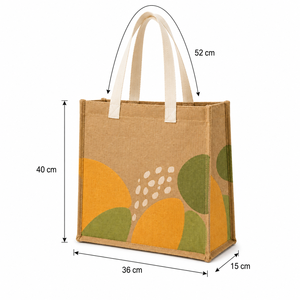 Custom Printed Laminated Natural Jute Grocery Tote Bag 36x40x15cm Reusable Wholesale OEM ODM Private Label Manufacturer Exporter - Product Image 6