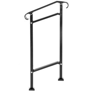Corrimano Regolabile in Ferro Battuto per Ringhiera Esterna 1-2 Gradini Nero Dispositivi di Assistenza Transizionali - Product Image 3