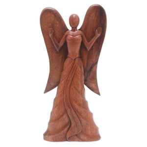 Centre de table en bois minimaliste en forme d'ange, figurine décorative élégante pour les arrangements de table modernes - Product Image 3