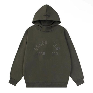 เสื้อฮู้ดดี้ Essentials ทรงโอเวอร์ไซส์ ผ้าฝ้ายเฟรนช์เทอร์รี่ สไตล์ลำลองสำหรับฤดูใบไม้ร่วง มีกระเป๋าหน้าพร้อมลายพิมพ์ - Product Image 3