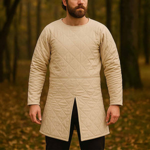 Natural Quilted Gambeson Medieval Padded Jacket Thick Cotton <b>Renaissance</b> Viking Costumes Reenactment Protective Doublet <b>Clothing</b> - Product Image 3