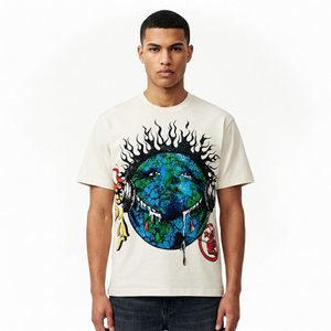 Camiseta personalizada con cuello redondo, estilo vintage, estilo urbano, manga corta, de algodón, para un uso cómodo unisex. - Product Image 5