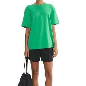 T-shirt en coton pour femme, coupe ample décontractée, manches courtes, col rond, streetwear, fabricant OEM ODM, vente en gros personnalisée - Product Image 5