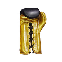 Gants de boxe de luxe en PU noir et or, longueur poignet, durables, pour l'entraînement et le sparring, accessoires