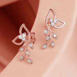 Pendientes de Plata 925 con Baño de Oro Rosa de 14K, Diseño de Diosa Griega, Joyería Nupcial Hecha a Mano para Mujer - Product Image 3