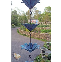 Chaîne de pluie en fer perforée à clochettes, très vendue, pour extérieur, décorative pour jardin, avec coupelles carrées noires