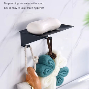 Professional Stainless Steel Good Quality Toilet <b>Drain</b> Soap Box 11.8 8.3 4.3 CM Silver Black Punch-free Soap Holder <b>Bathroom</b> - Product Image 4