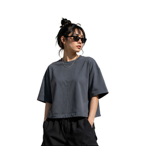 Wholesale Womens Boxy Tee Premium Heavyweight Cotton Loose Fit Short Sleeve T Shirt Custom Logo OEM ODM Private Label Apparel - Product Image 1