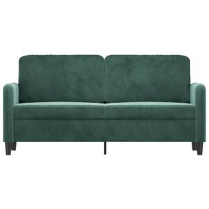 Canapé 2 places en velours vert foncé et métal, mobilier de salon en textilène - Product Image 3