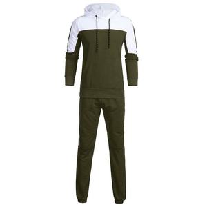 Survêtement en molleton pour homme de haute qualité, coupe ajustée, avec logo personnalisé imprimé, vert-gris, fermeture éclair métallique écologique, lacets, col à bande, grandes tailles - Product Image 1