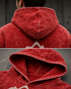 Conjunto de Ropa Urbana para Hombre, Sudadera con Capucha Estilo Desgastado, Algodón Lavado, Talla Grande, Premium, para Uso Diario - Product Image 3