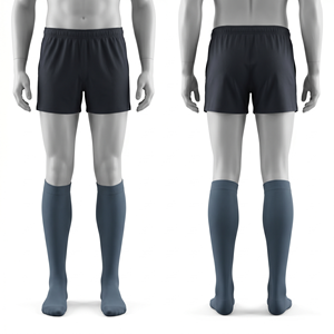 Premium 220 GSM Nylon Spandex Black Knee High Scrub Compression <b>Socks</b> Custom Embroidery Jacquard Logo Support Uniforms - Product Image 2