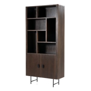 Mango Wood Minimalist Tall Bookshelf 6-Shelf Storage | Wholesale - Product Image 3