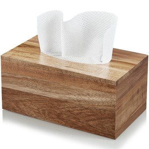 Boîte à mouchoirs rectangulaire minimaliste en teck de qualité supérieure - Vente en gros - Product Image 1