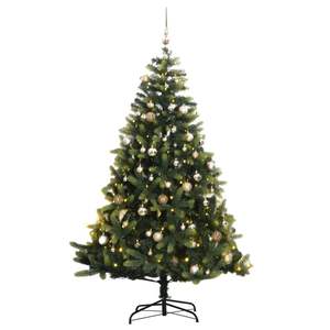 Sapin de Noël Artificiel Articulé avec 300 LED et Ensemble de Boules 180 cm pour une Décoration Festive - Product Image 1