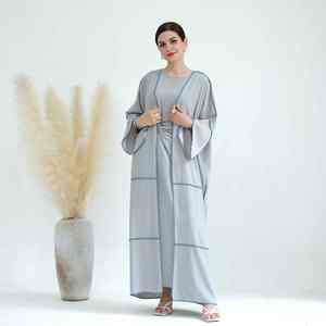 Elegante Abaya Moderna Informal en Tono Cobre para Mujer, Estilo Dubái, Transpirable, Ligera, Larga hasta el Suelo - Product Image 4