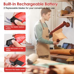 กรรไกรไฟฟ้าไร้สายพร้อมแบตเตอรี่แบบชาร์จได้ 10000RPM เครื่องตัดผ้า 2 ใบมีดเปลี่ยนได้ เครื่องตัดอัตโนมัติ - Product Image 5